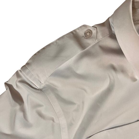 A Cut Above Men's Short Sleeve Pilot Shirt - White - Tapered Fit - Brooks SZ 18 - Picture 4 of 9